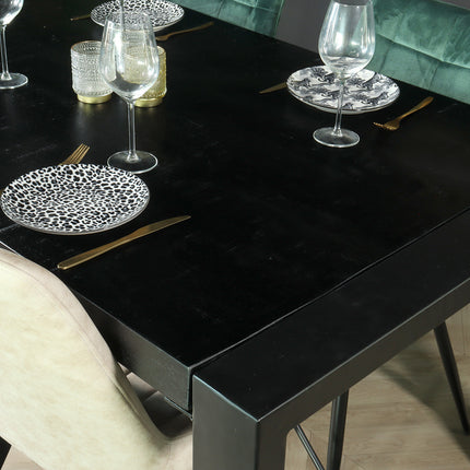 Eettafel Jonas rechthoekig 160cm zwart mangohout