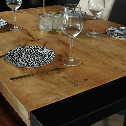 Eettafel rechthoekig mangohout Jonas lichtbruin 140cm duurzaam mango tafel eetkamertafel hout