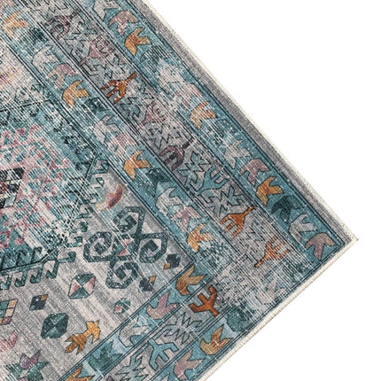 Vloerkleed wit lichtblauw 70x140cm