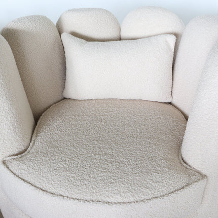 Fauteuil Daphne teddy beige draaibare fauteuil