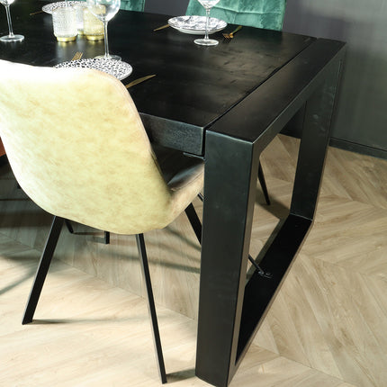 Eettafel Jonas rechthoekig 160cm zwart mangohout