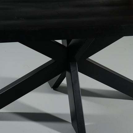 Tweedekans model: Eettafel langwerpig mangohout 160cm zwart John langwerpige tafel duurzaam mango eetkamertafel