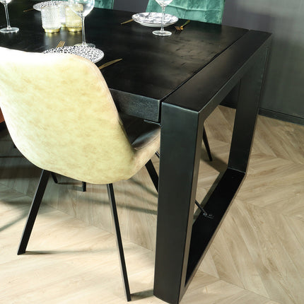 Eettafel Jonas rechthoekig 160cm zwart mangohout