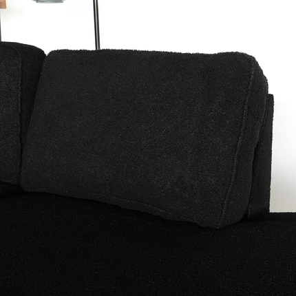 Hoekbank design Puckerto 290cm bank teddy zwart hoek loungebank rechts bankstel