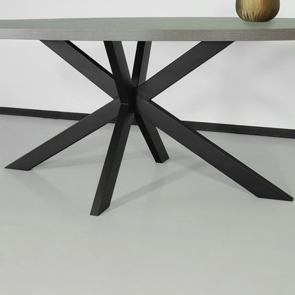 Eettafel ovaal melamine 210cm Tommy grijs ovale tafel