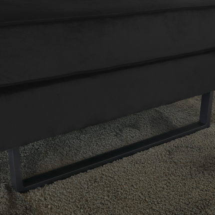 Hoekbank Puckerto zwart velvet 290cm links