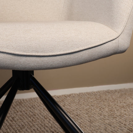 SET DEAL 4 stuks: Eetkamerstoel draaibaar Dakota beige stof