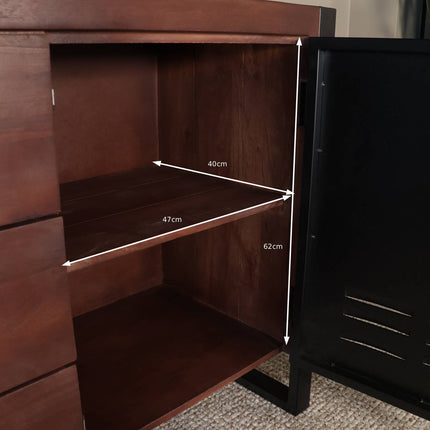 Dressoir mangohout 200cm walnoot Jazzy