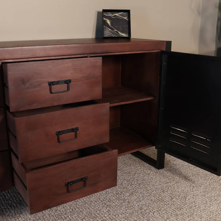 Dressoir mangohout 200cm walnoot Jazzy