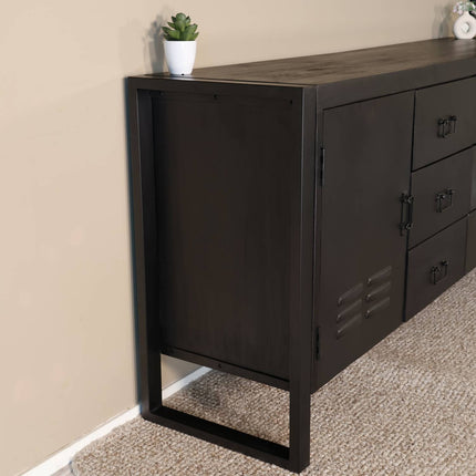 Dressoir mangohout 200cm zwart Jazzy