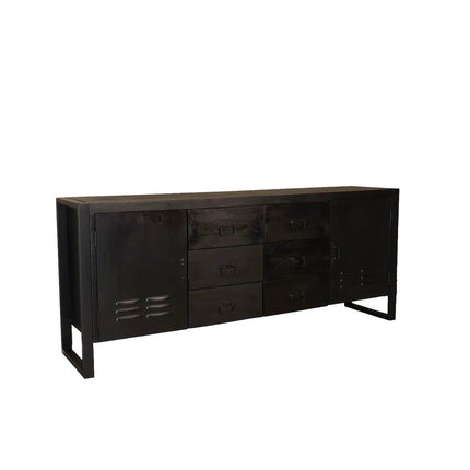 Dressoir mangohout 200cm zwart Jazzy