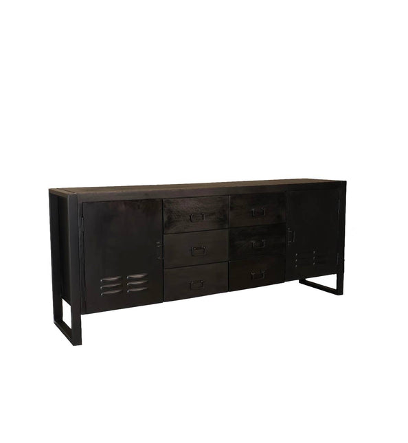 Dressoir mangohout 200cm zwart Jazzy