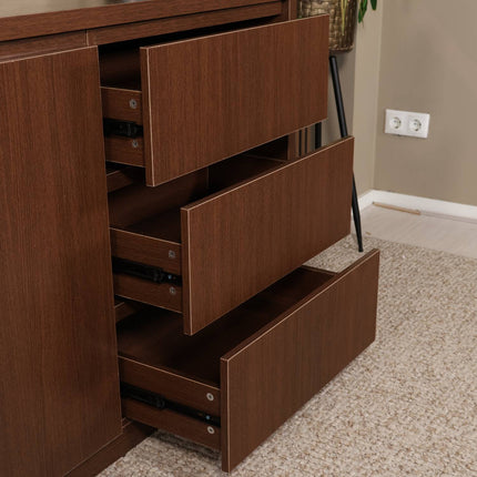 Dressoir melamine walnoot 160cm Cassie