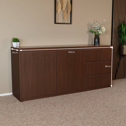 Dressoir melamine walnoot 180cm Cassie