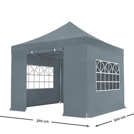 Easy up 3x3m grijs 30mm met zijwanden