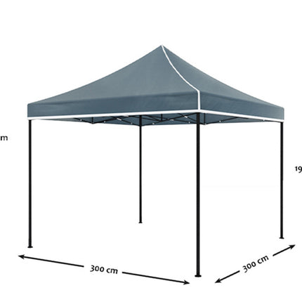 Easy up 3x3m grijs zonder zijwanden