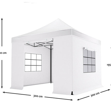 Easy up 3x3m wit met zijwanden
