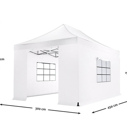 Easy up 3x4,5m wit met zijwanden