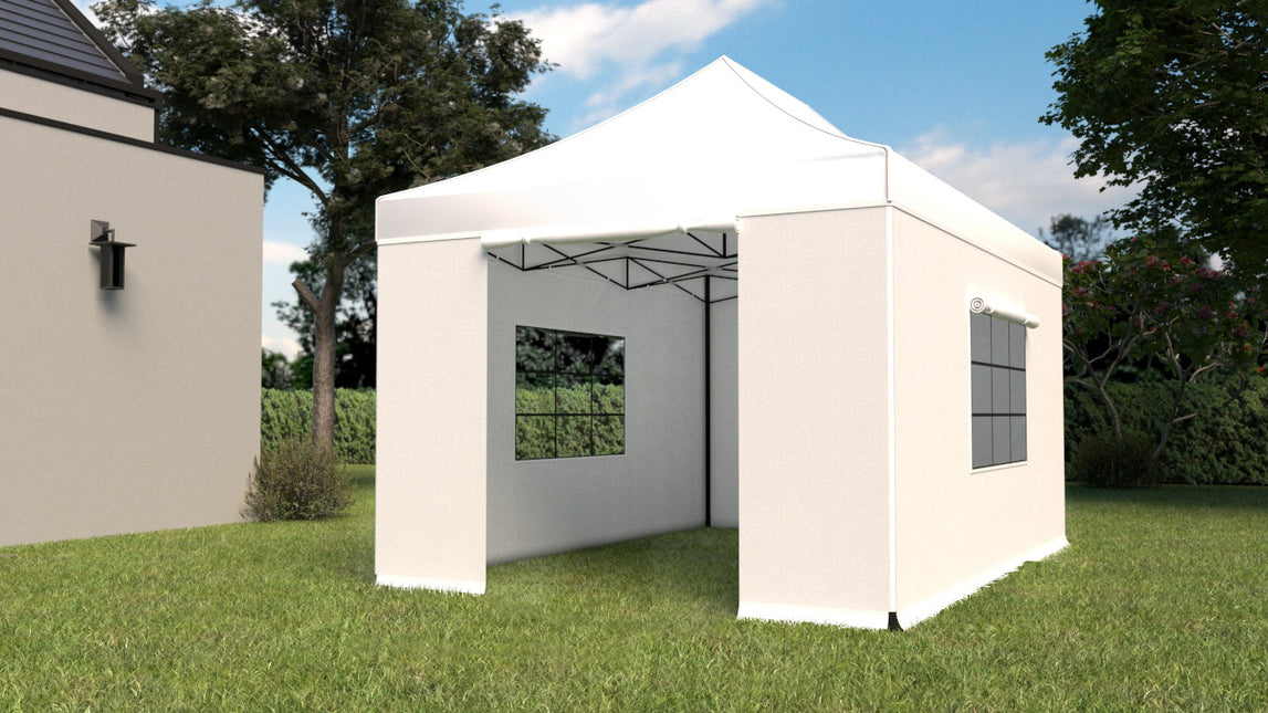 Easy up 3x4,5m wit met zijwanden