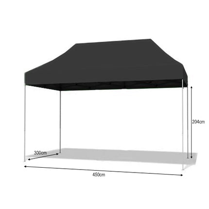 Easy up 3x4,5m zwart 30mm zonder zijwanden