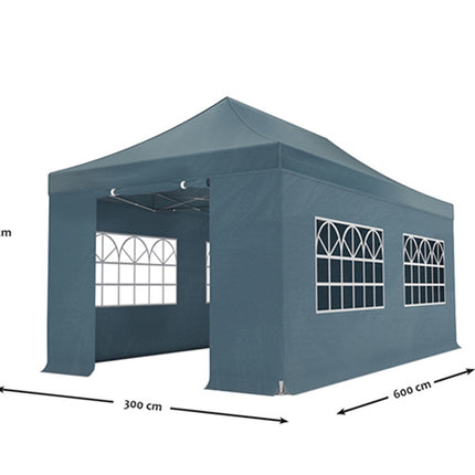 Easy up 3x6m grijs 40mm met zijwanden
