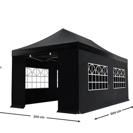 Easy up 3x6m zwart 30mm met zijwanden