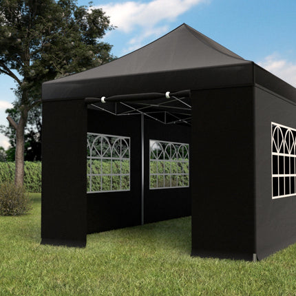 Easy up 3x6m zwart 30mm met zijwanden