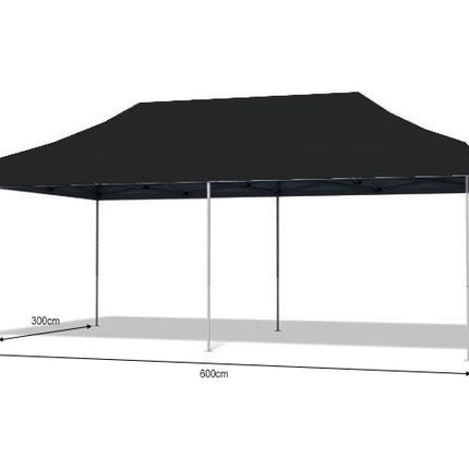 Easy up 3x6m zwart 30mm zonder zijwanden