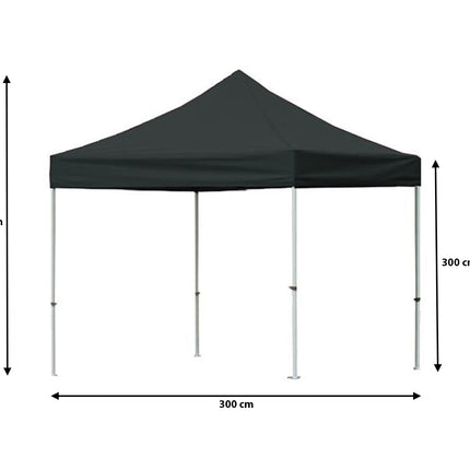 Easy up 3x3m zwart 30mm zonder zijwanden
