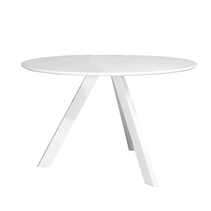 Eettafel met witte poten Ronsi rond 120cm wit MDF