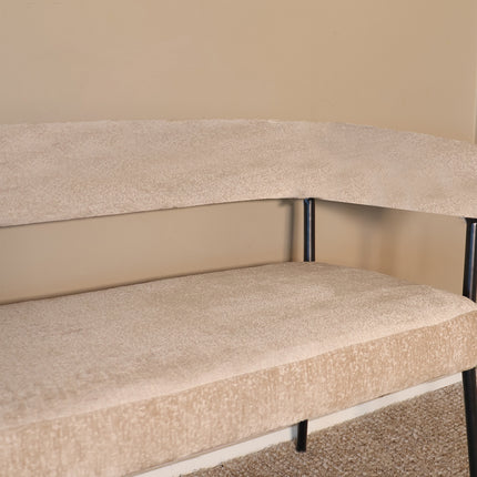 Eetkamerbank Meggie 160cm beige chenille