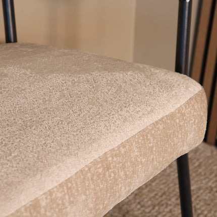 Eetkamerbank Meggie 160cm beige chenille