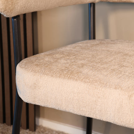 Eetkamerbank Meggie 160cm beige chenille