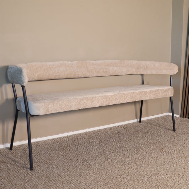 Eetkamerbank Meggie 160cm beige chenille