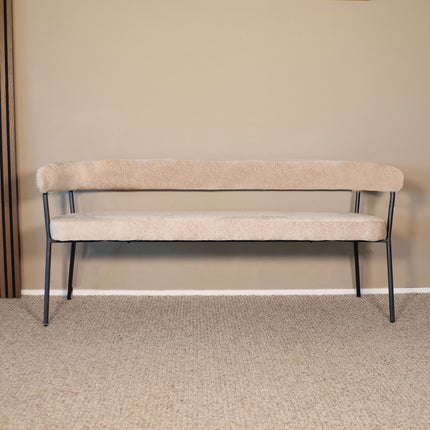 Eetkamerbank Meggie 160cm beige chenille