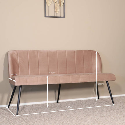 Eetkamerbank Sally 160cm champagne velvet