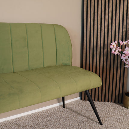 Eetkamerbank Sally 180cm groen velvet