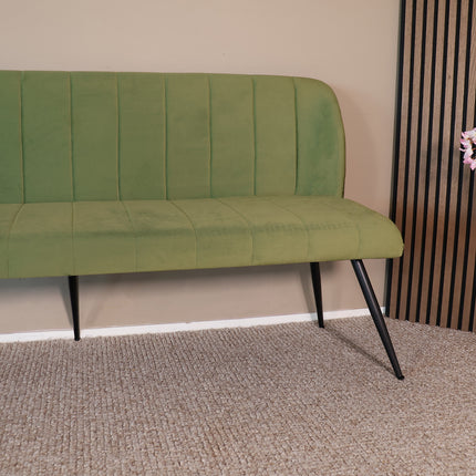 Eetkamerbank Sally 180cm groen velvet