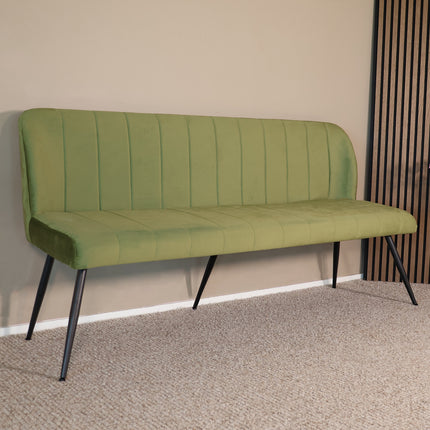 Eetkamerbank Sally 180cm groen velvet