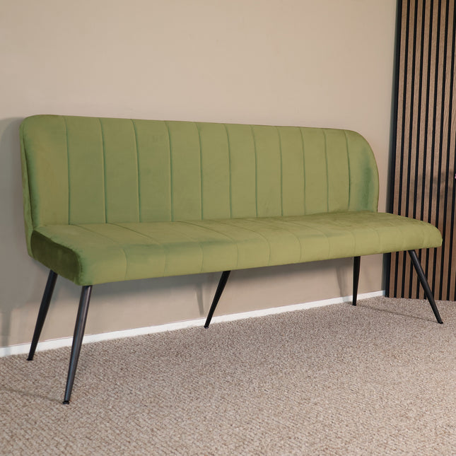 Eetkamerbank Sally 180cm groen velvet