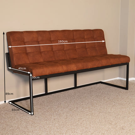 Eetkamerbank Vito 160cm cognac microvezel