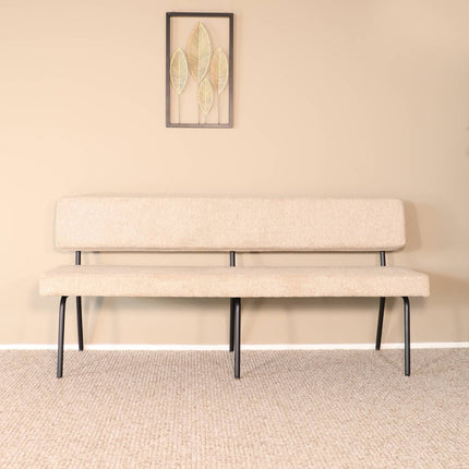 Eetkamerbank Wendy 180cm beige stof