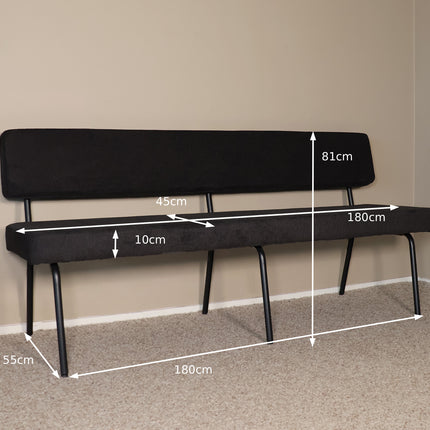 Eetkamerbank Wendy 180cm zwart stof
