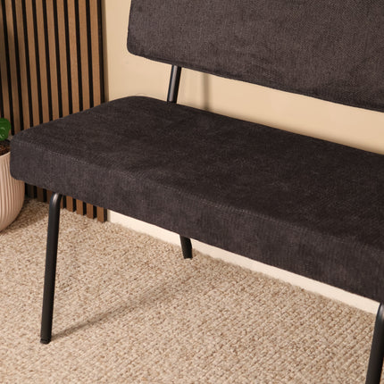 Eetkamerbank Wendy 180cm zwart stof