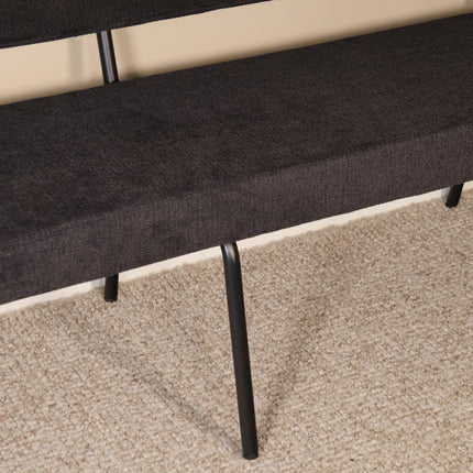 Eetkamerbank Wendy 180cm zwart stof