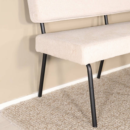 Eetkamerbank Wendy 220cm zand stof