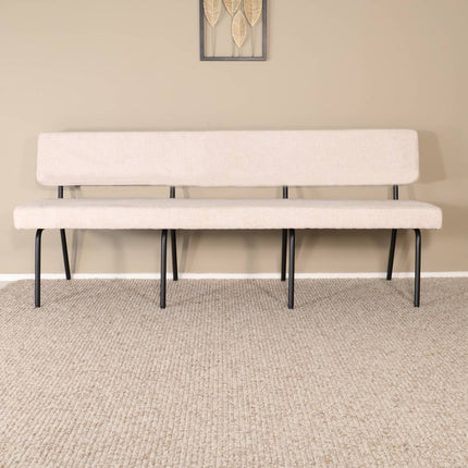 Eetkamerbank Wendy 220cm zand stof