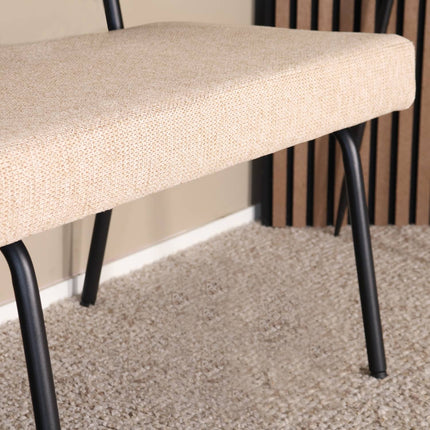 Eetkamerbank Wendy 220cm beige stof