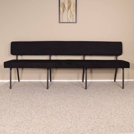 Eetkamerbank Wendy 220cm zwart stof