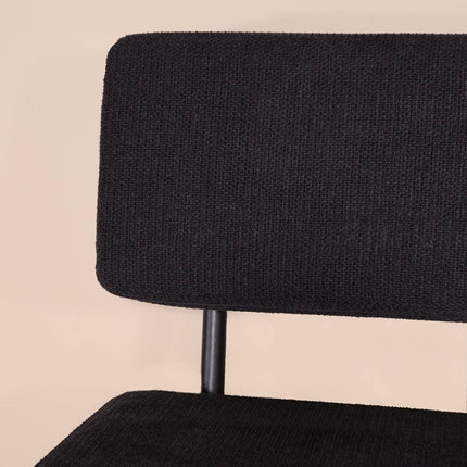 Eetkamerbank Wendy 220cm zwart stof